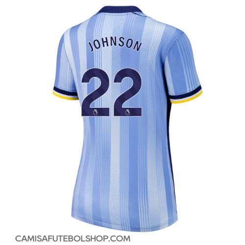 Camisa de time de futebol Tottenham Hotspur Brennan Johnson #22 Replicas 2º Equipamento Feminina 2024-25 Manga Curta